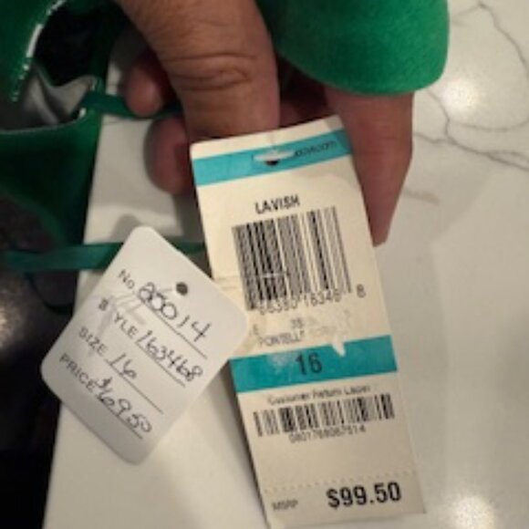 INC International Concepts Green Sleeveless Baroque Print Dress 16 (Green) - Picture 9 of 10